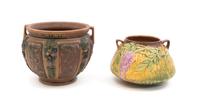 Two Roseville Pottery Vases Height of taller 5 1/4 inches.
