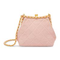 Chanel, Kisslock Bag in Quilted Pink Suede