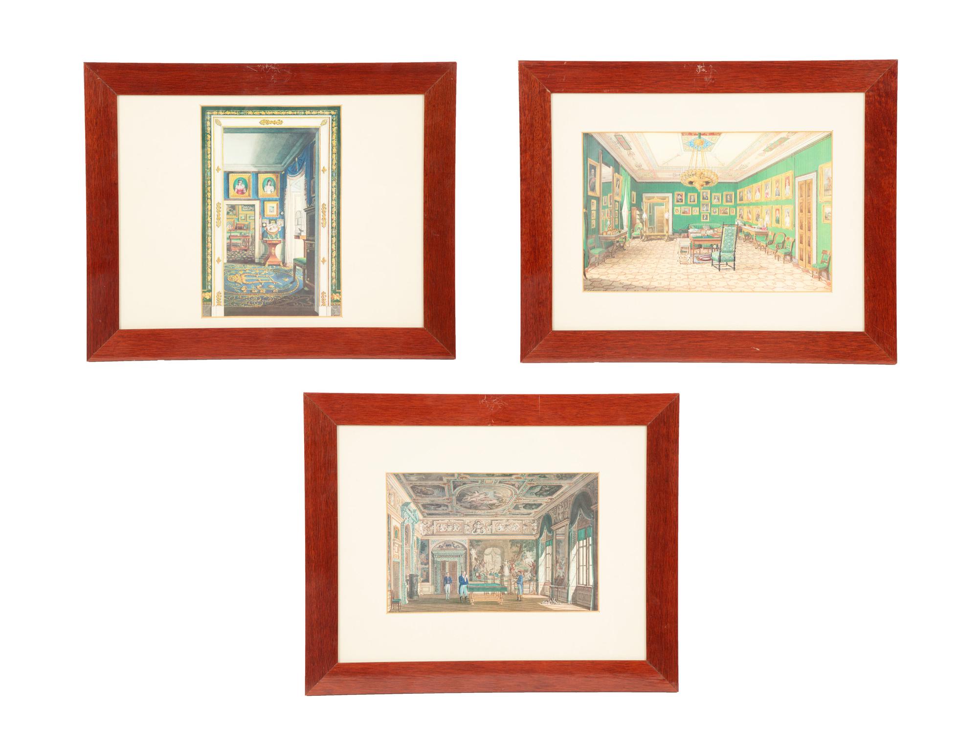 Three English Printed Illustrations of Interiors (COMBINED WITH 323866/160 )