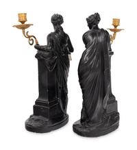 A Pair of Composition Figural Candlesticks After Humphrey Hopper (British, 1767-1844)