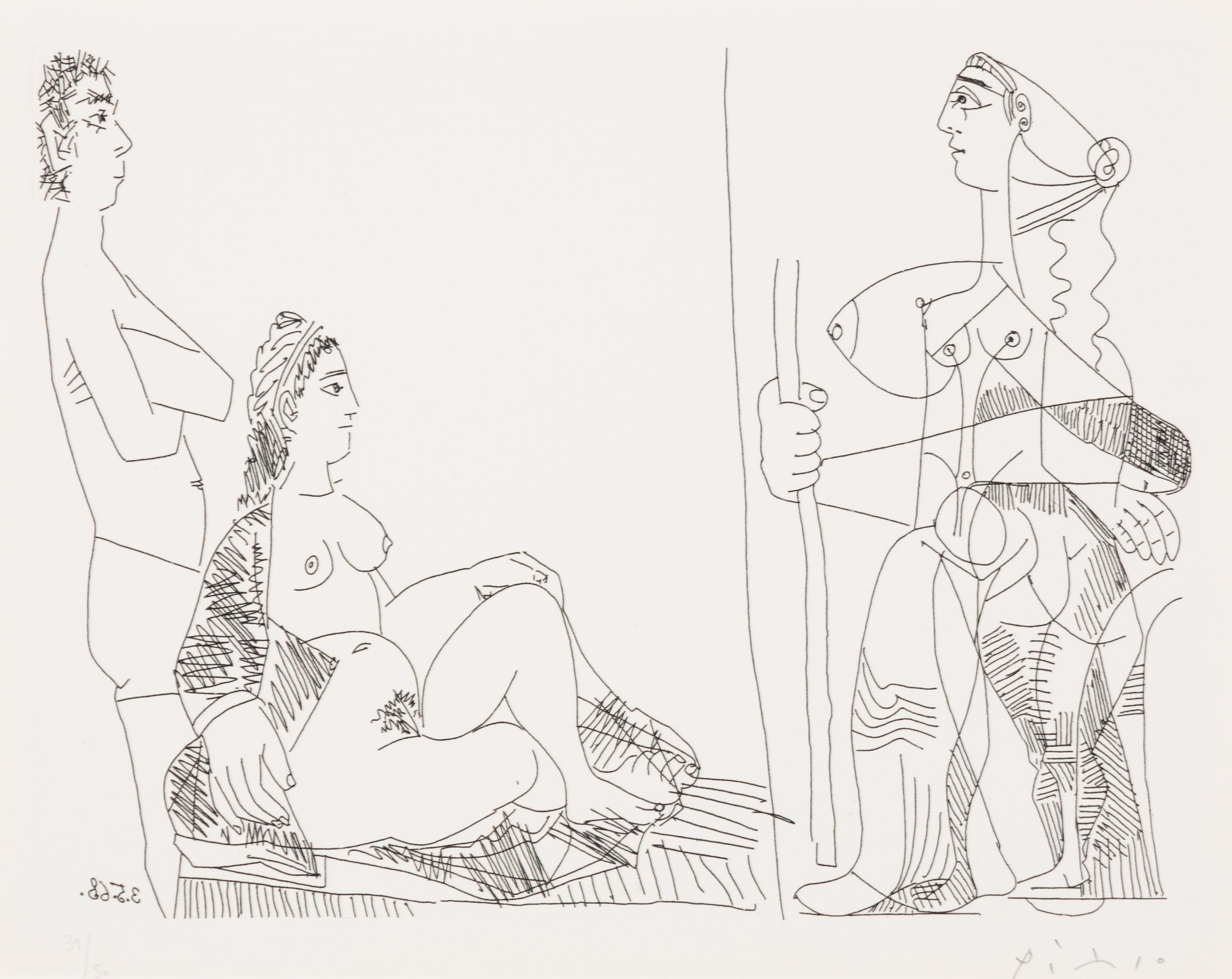 Pablo Picasso (Spanish, 1881–1973) — Couple et Voyageuse (from Séries 347 ), 1968