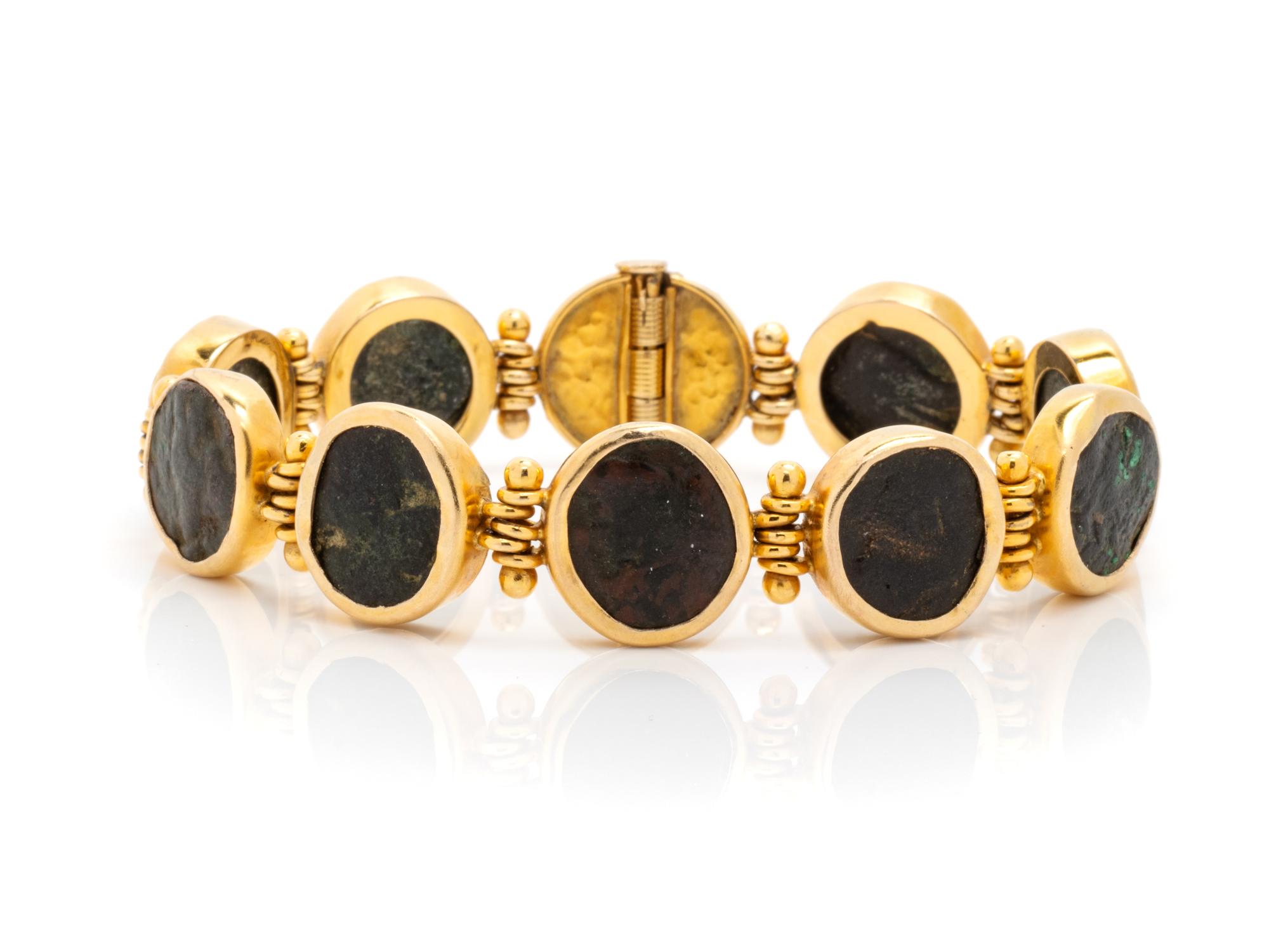 YELLOW GOLD AND COIN BRACELET