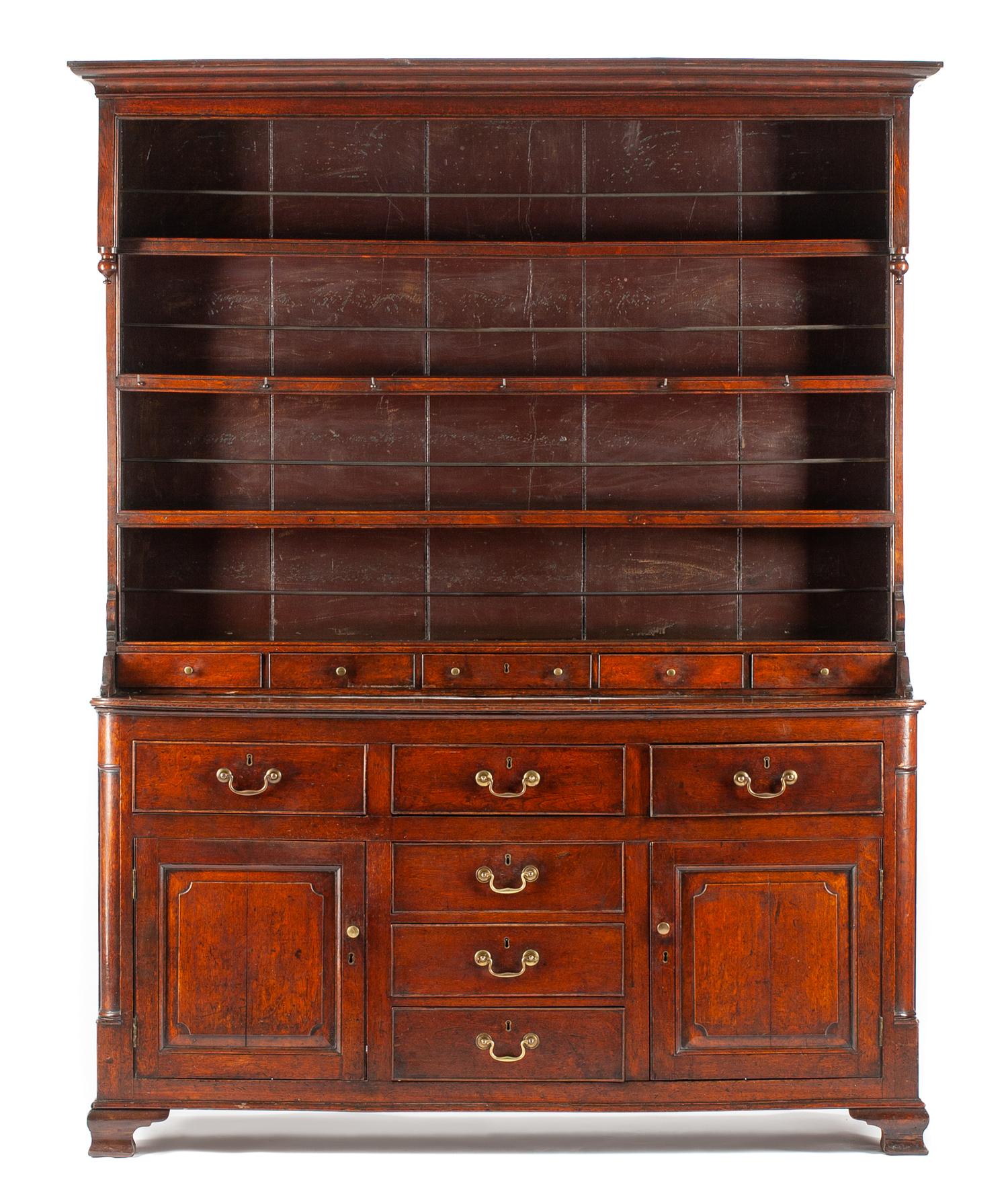 A George III Oak Welsh Cupboard Height 88 x width 67 1/4 x depth 20 1/2 inches. — LATE 18TH CENTURY