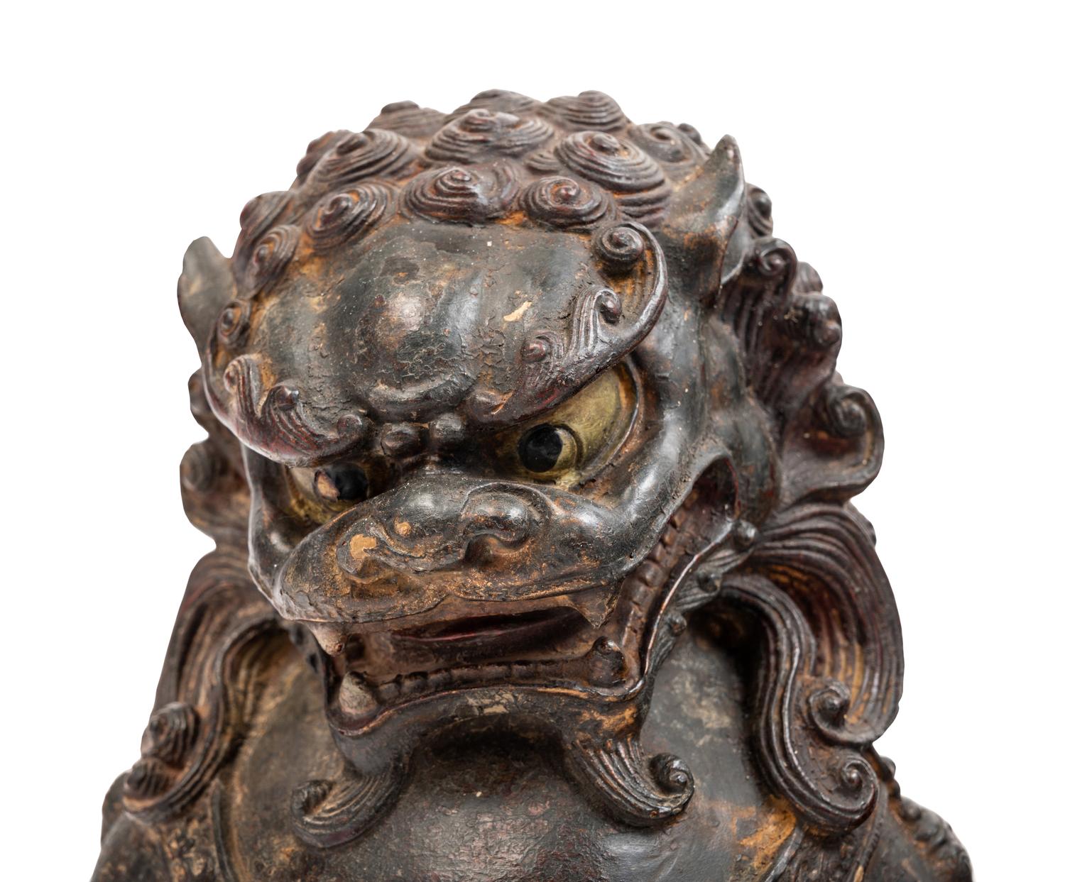 A Pair of Chinese Bronze Fu Lions