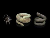 Three Small Japanese Bronze Figures of Animals