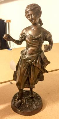 A Bronze Figure Height 15 1/4 inches.