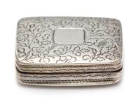 A George III Silver Vinaigrette, William Withers, London, 1778, the case worked with stippled floral and foliate decoration, the lid ce