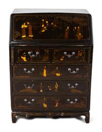 A Chinese Export Style Lacquered Slant-Front Desk — 20TH CENTURY