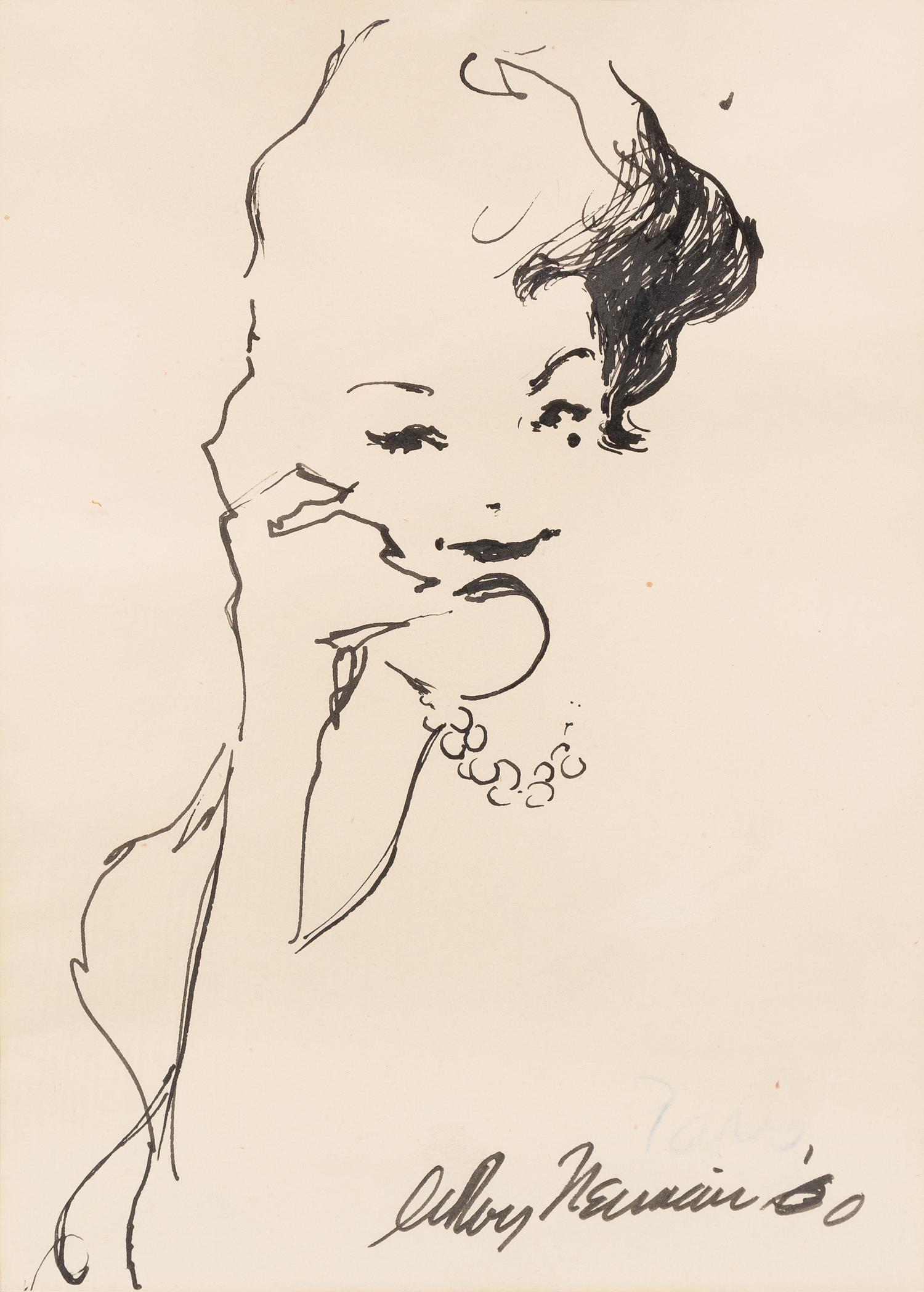 LeRoy Neiman, (American, 1921-2012), Untitled (Woman on Telephone), 1960