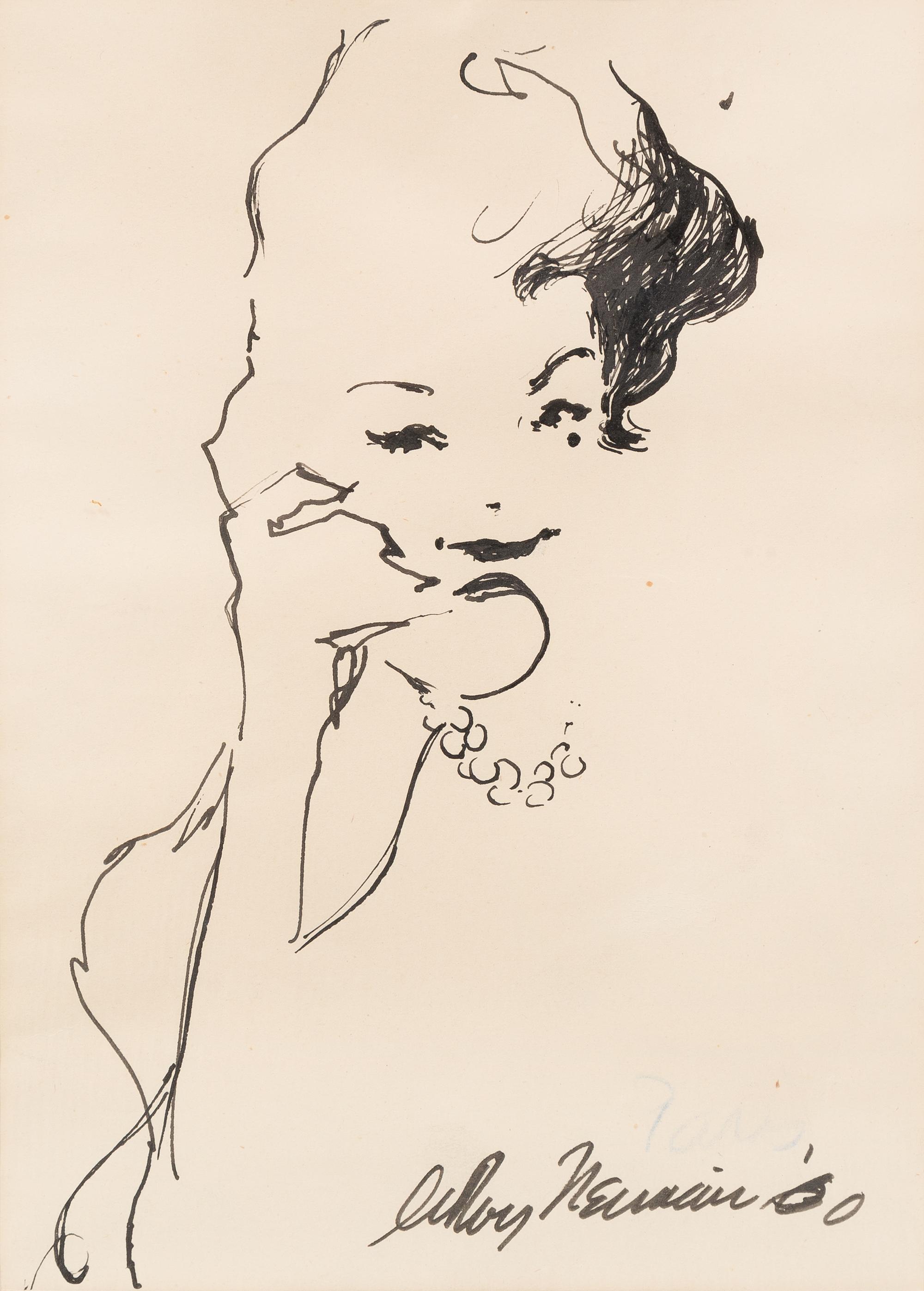 LeRoy Neiman, (American, 1921-2012), Untitled (Woman on Telephone), 1960