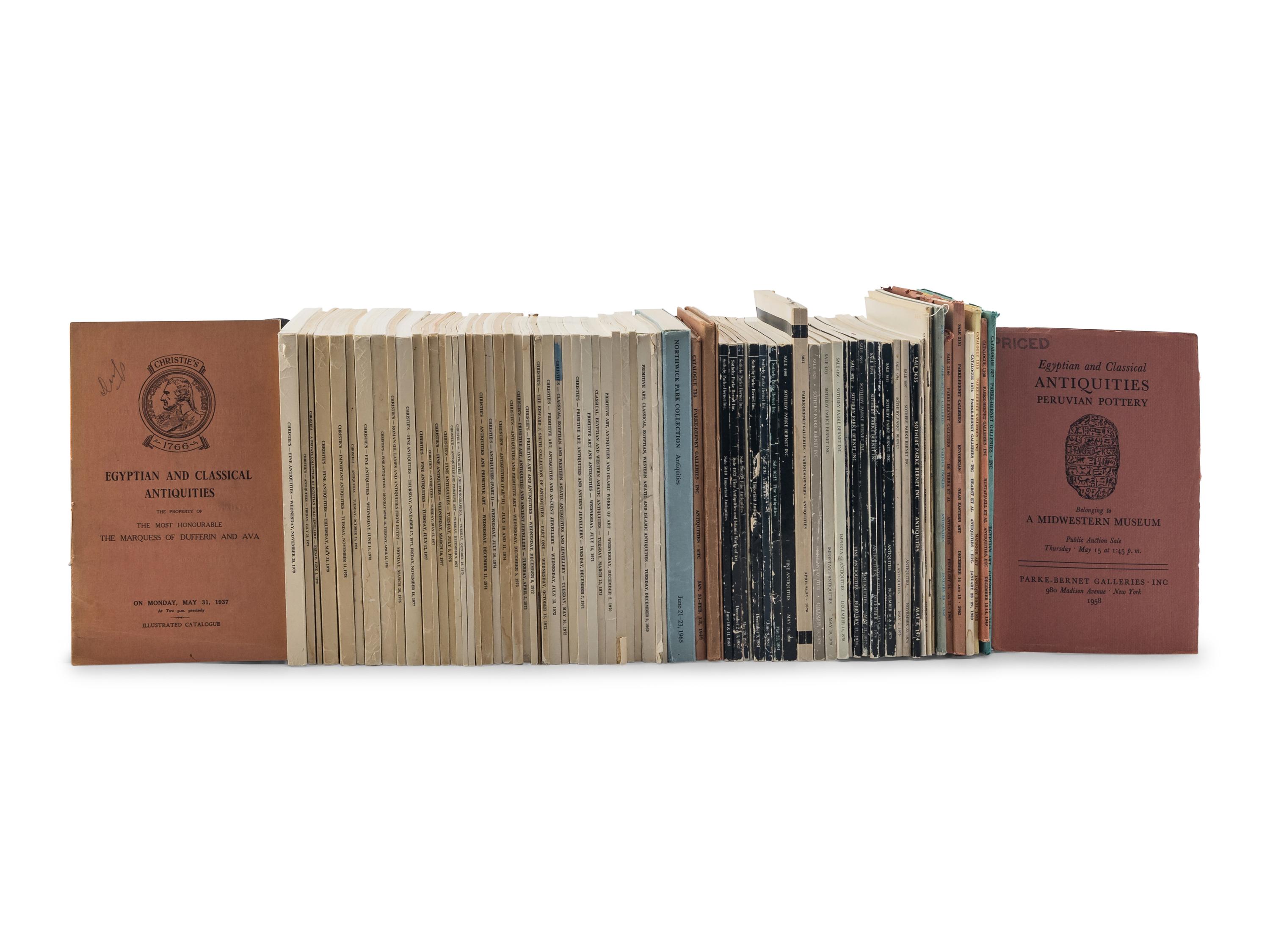 A Collection of 76 Christie's London and Parke-Bernet New York Antiquities Auction Catalogues (1936-1983)