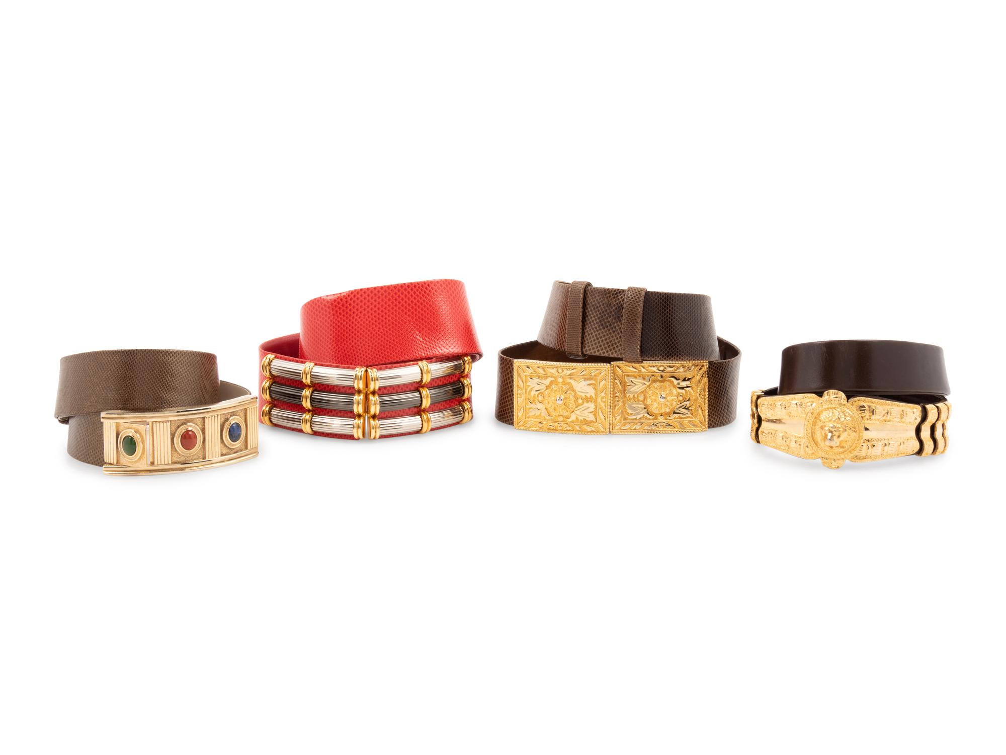 Four Judith Leiber Belts