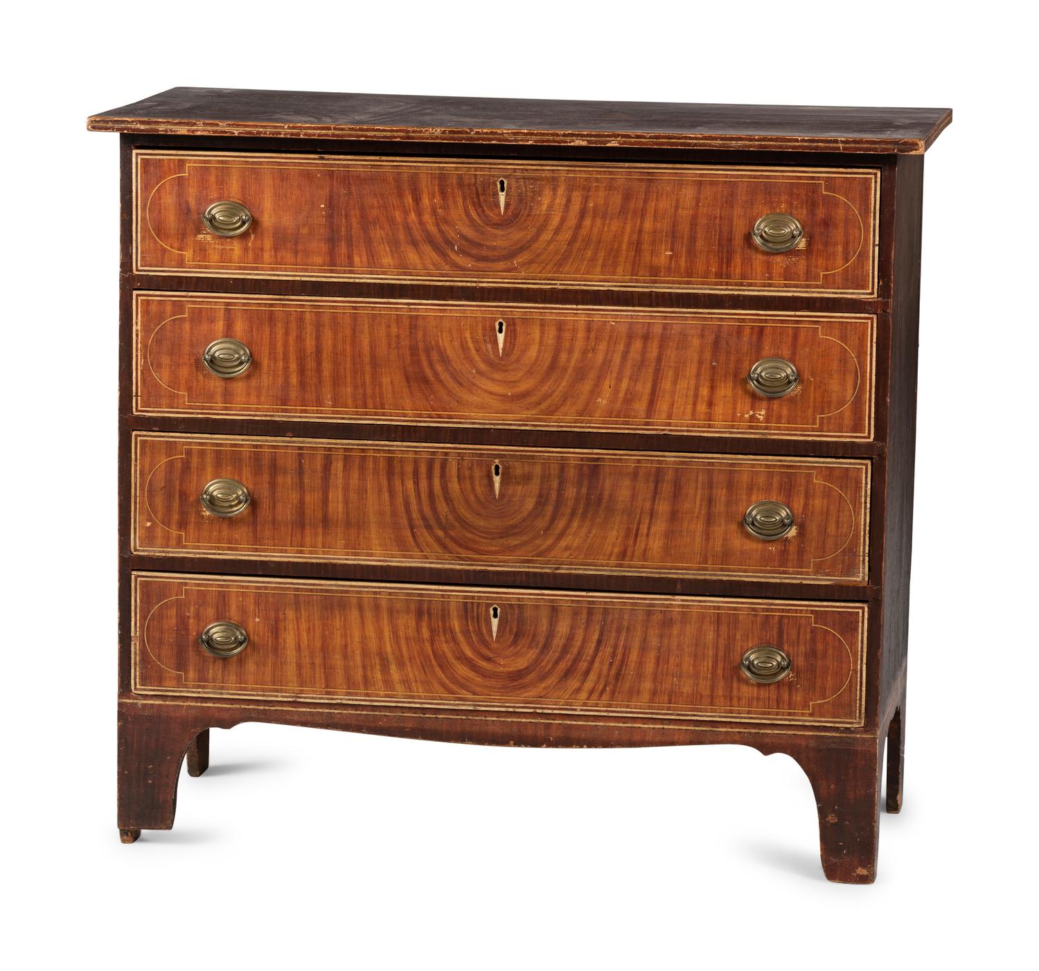 A Federal Grain Painted Pine Chest of Drawers