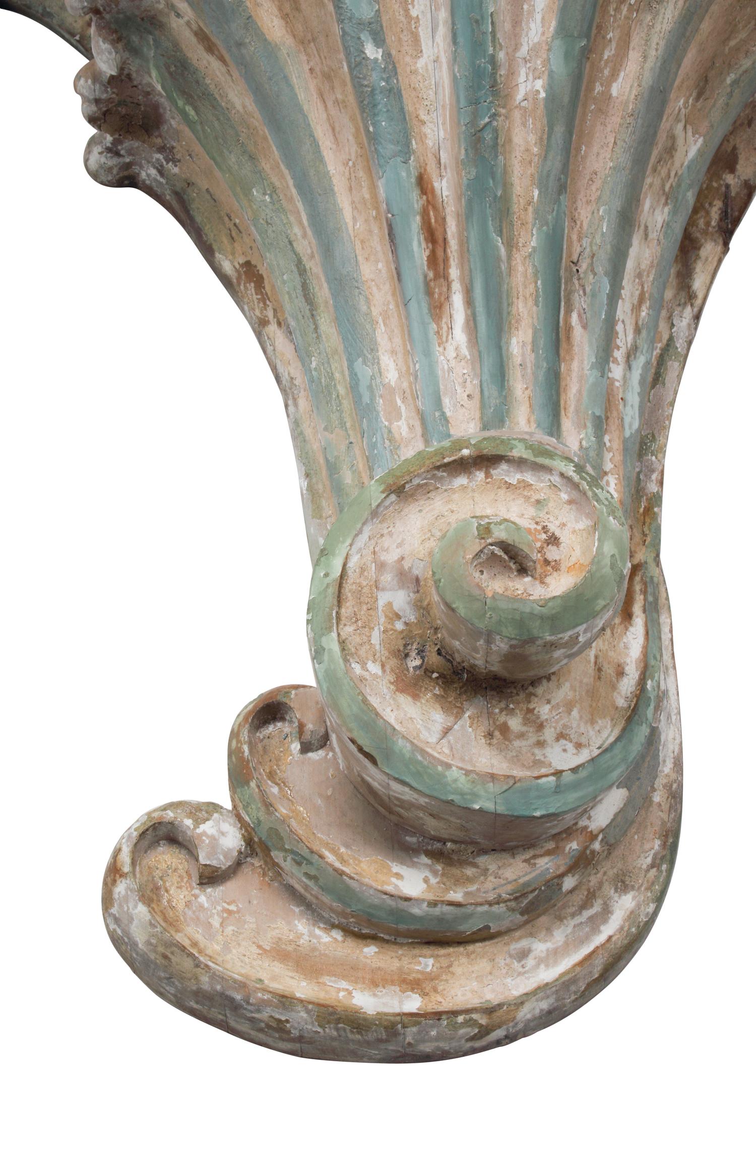 A Pair of Italian Carved and Painted Console Tables