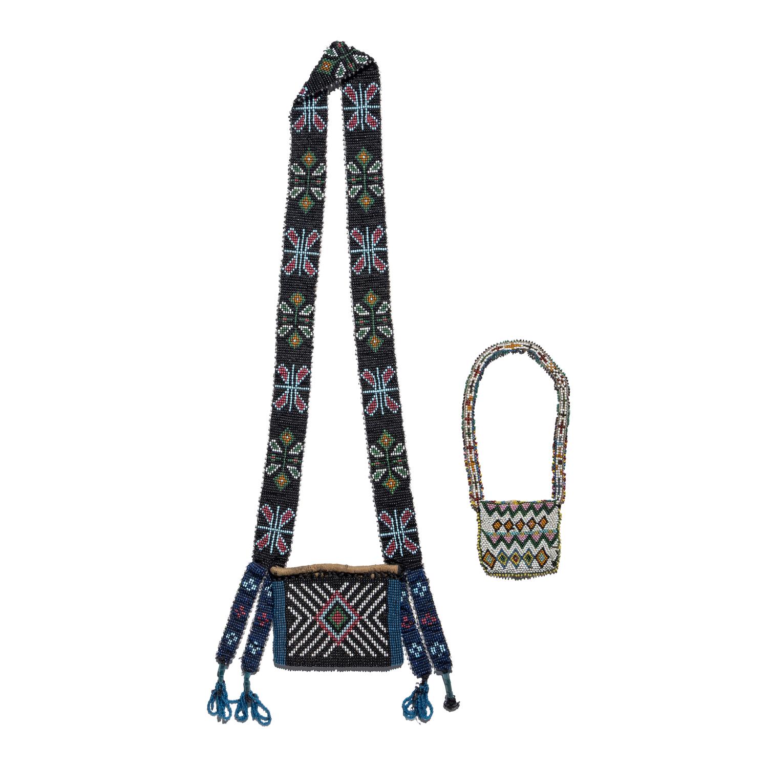 Kickapoo and Meskwaki Loom Beaded Charm Bags