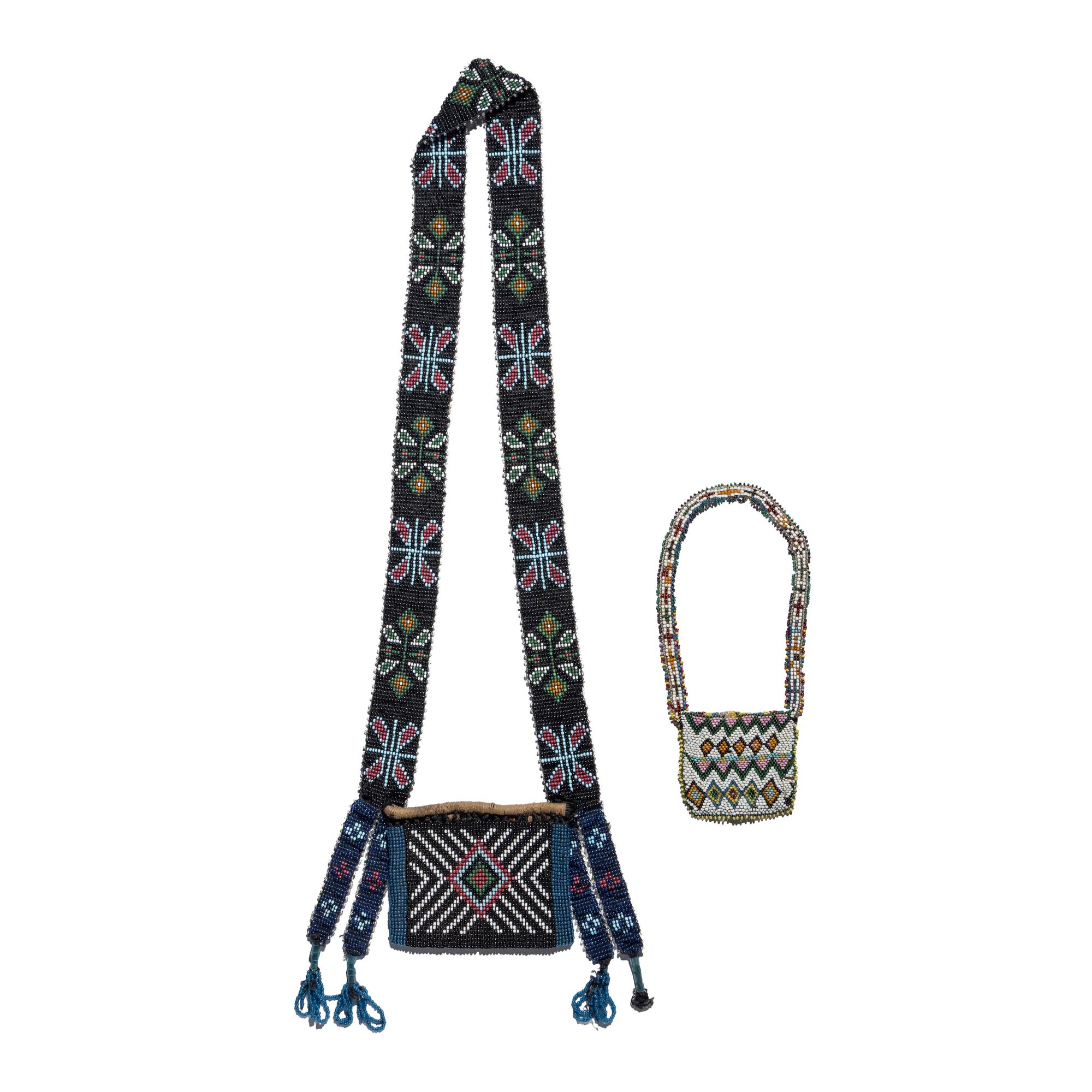 Kickapoo and Meskwaki Loom Beaded Charm Bags