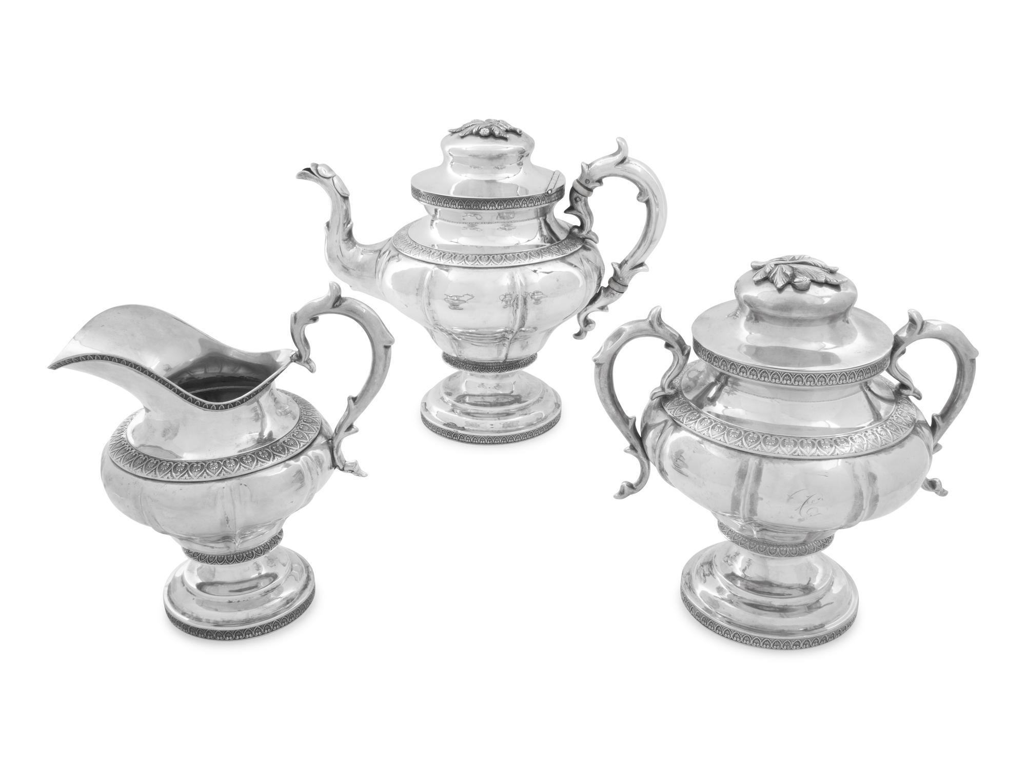 An American Silver Three-Piece Tea Service