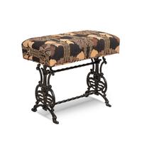 An American Mahogany and Leaded Glass Mounted Orchestrion with an Upholstered Bench
