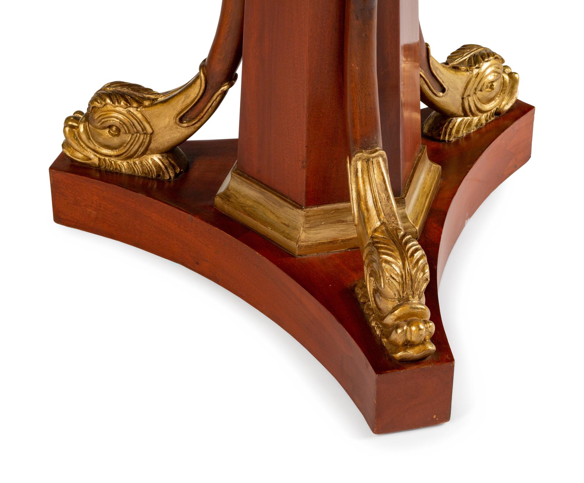 An Empire Style Parcel-Gilt Mahogany and Specimen Marble Center Table