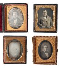 [EARLY PHOTOGRAPHY]. 28 ninth plate daguerreotypes of men of various ages.