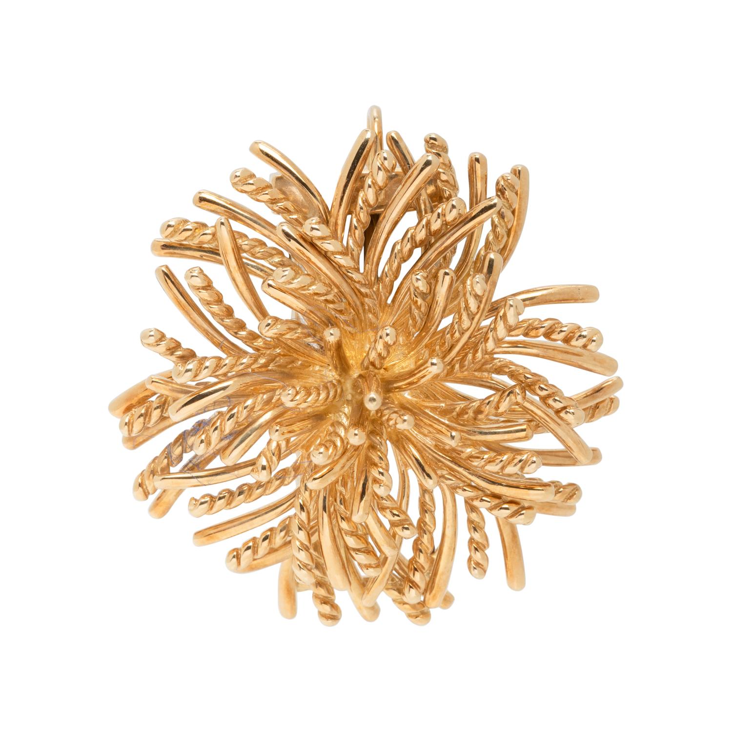 TIFFANY & CO., YELLOW GOLD 'ANEMONE' BROOCH PENDANT