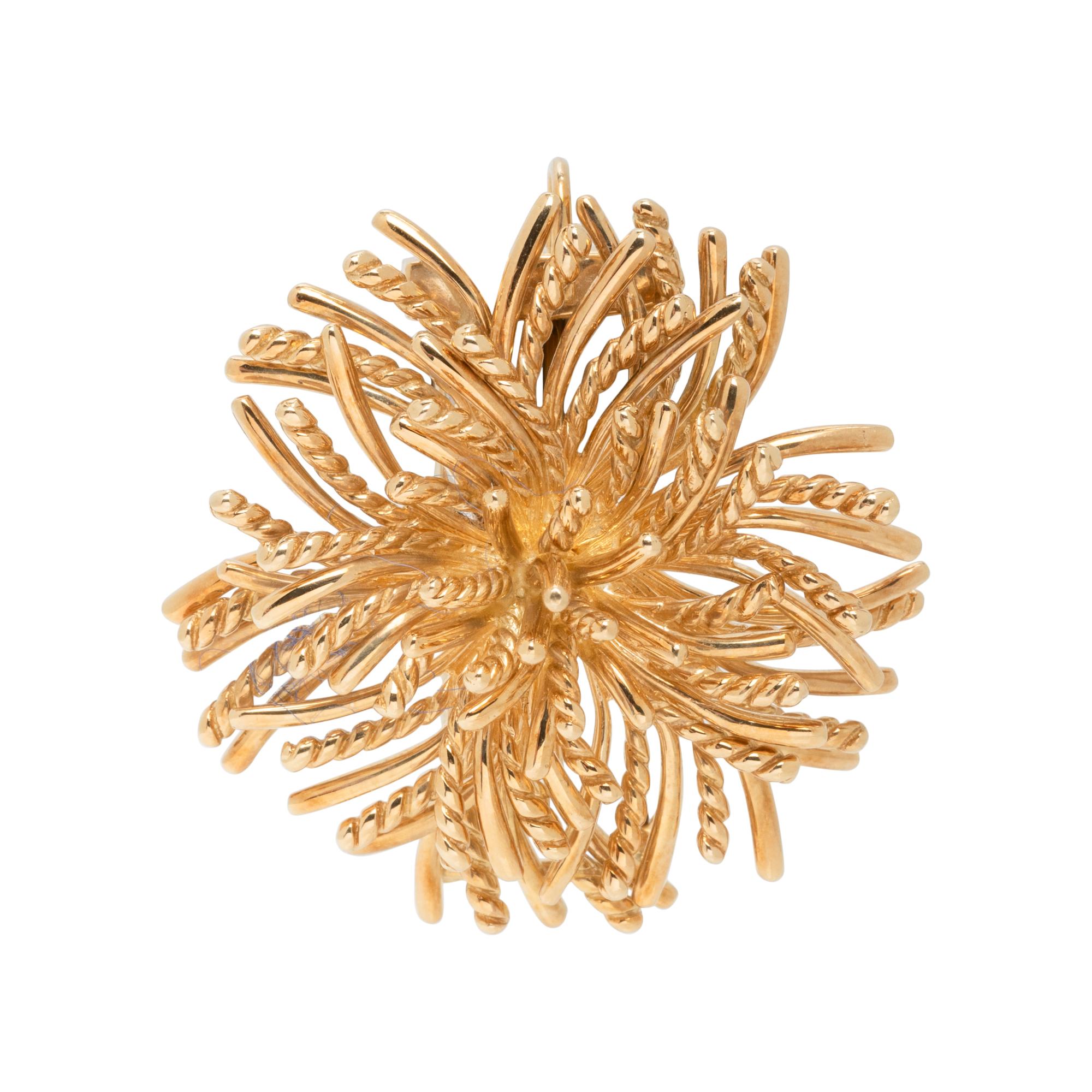 TIFFANY & CO., YELLOW GOLD 'ANEMONE' BROOCH PENDANT