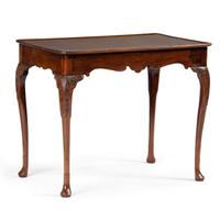 An Irish George III Carved Mahogany Dished Top Tea Table