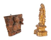 Two Italian Carved Giltwood Figures — 18TH/19TH CENTURY