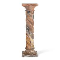 A Pair of Twist-Carved Marble Pedestals