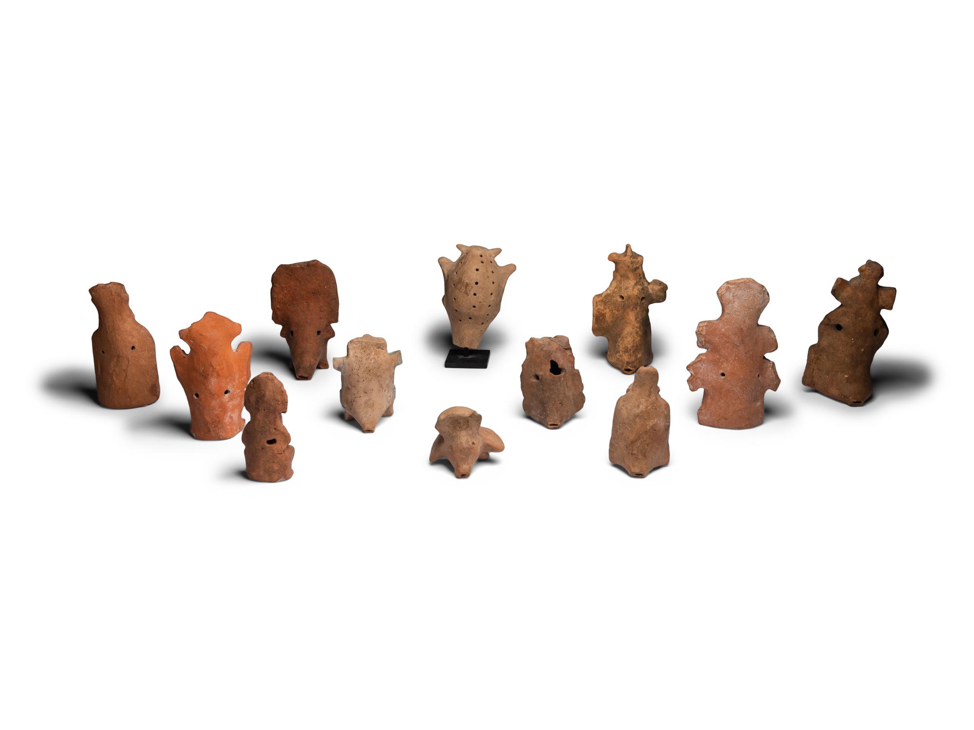 Twelve Maya Terracotta Ocarinas
