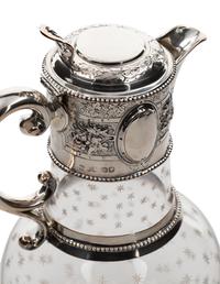 A Victorian Silver Mounted Cut Glass Claret Jug