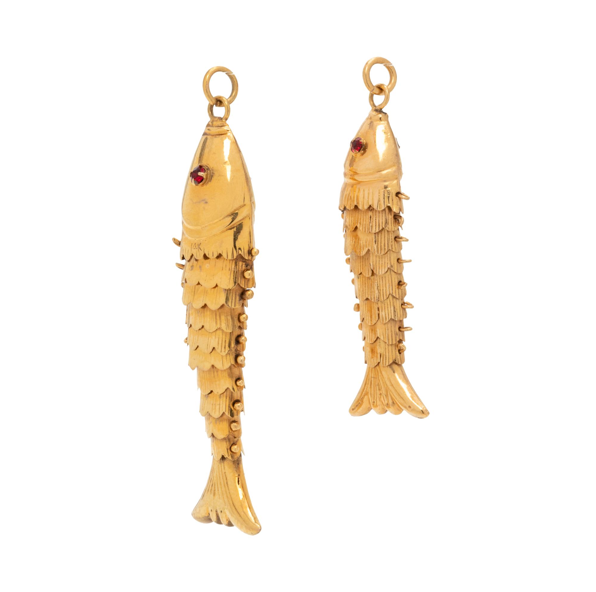 YELLOW GOLD FISH PENDANTS