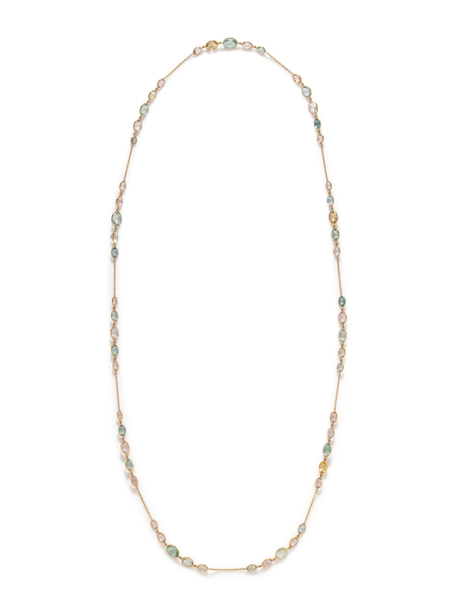 YELLOW GOLD AND MULTIGEM NECKLACE