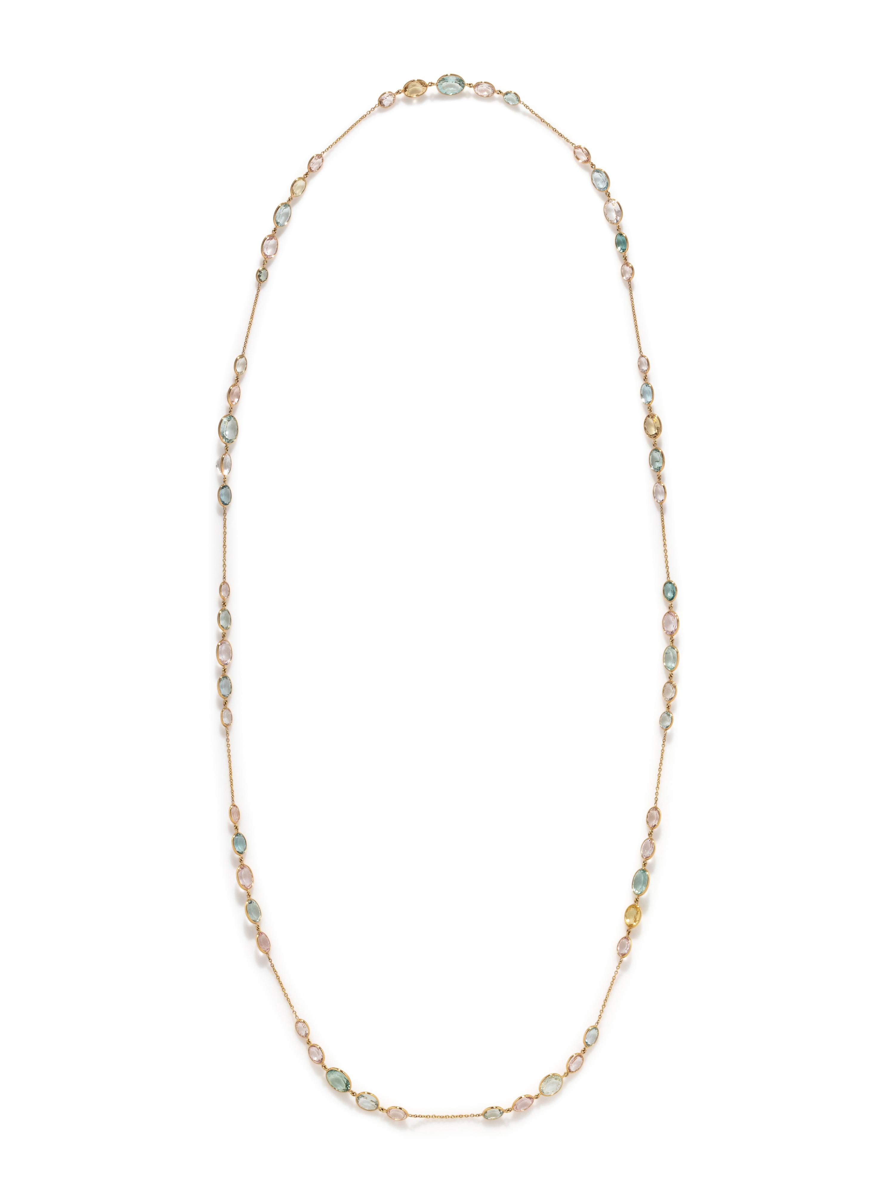 YELLOW GOLD AND MULTIGEM NECKLACE