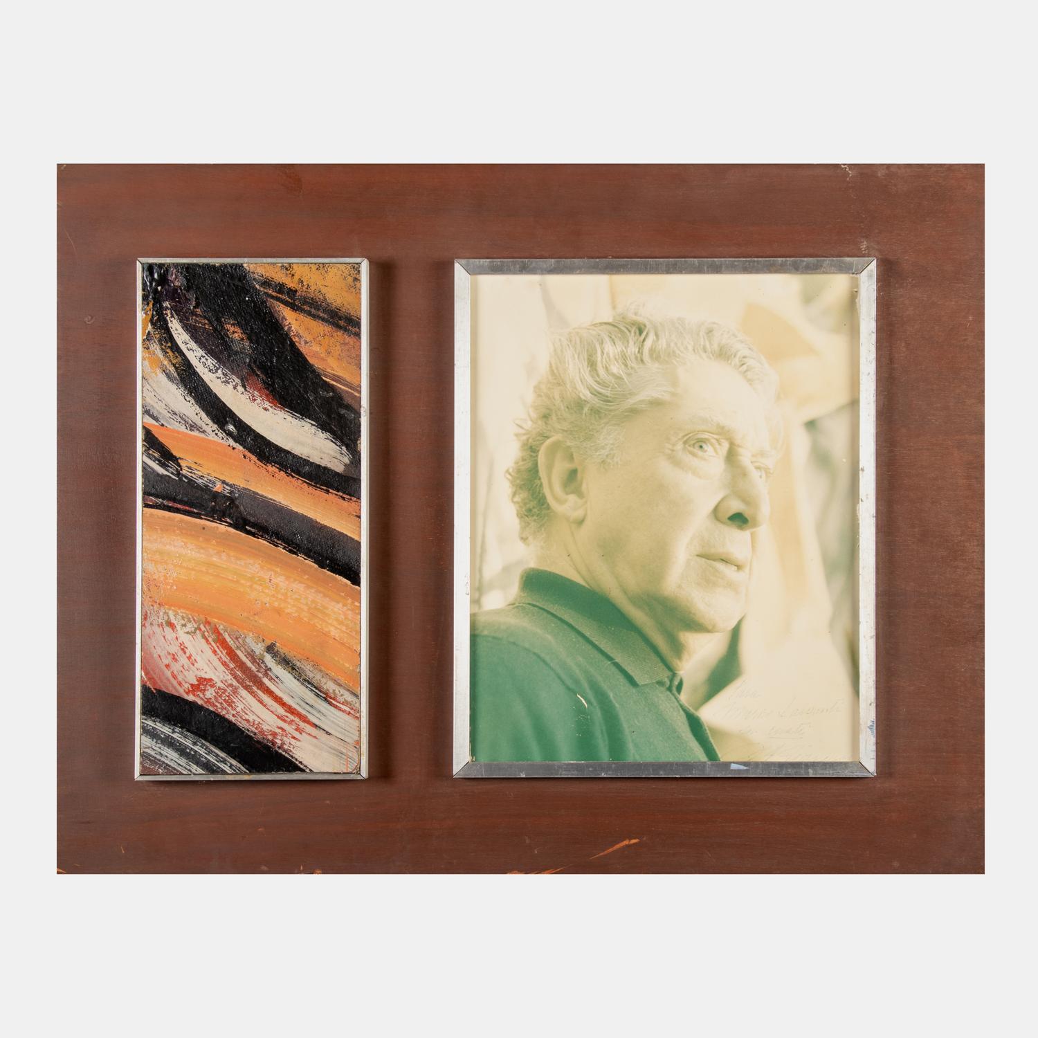 Untitled Abstraction , accompanied by a photograph of the artist
