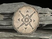 Navajo Stamped Silver Ash Tray