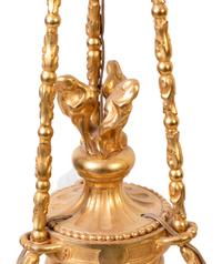 A Louis XVI Style Gilt Bronze Three-Light Chandelier