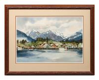 Three Paintings: Misty Mountain , 1980; Harbor Scene , 1980; Rocky Shoreline , 1978