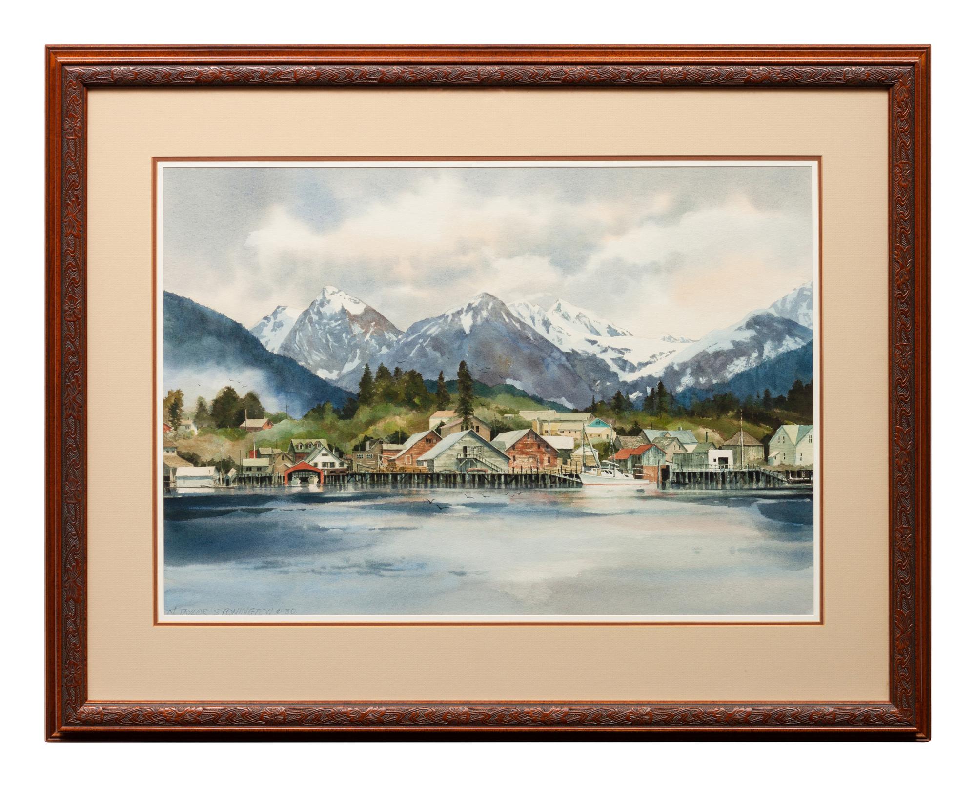 Three Paintings: Misty Mountain , 1980; Harbor Scene , 1980; Rocky Shoreline , 1978