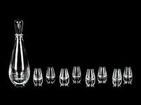 A Steuben Glass Decanter and Cordial Set