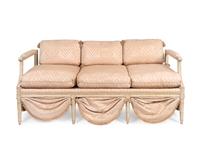 A Louis XVI Style Grey-Painted Banquette
