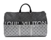 Louis Vuitton Limited Edition Split Keepall Bandoulière 50 in Black and Silver Monogram Canvas, Kim Jones, 2018