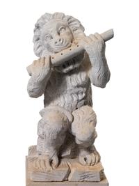A Set of Four Italian Limestone Figures of Monkey Musicians