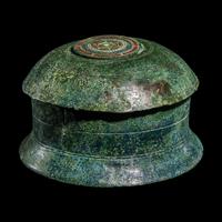 A Roman Bronze Lidded Pyxis
