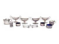 A Set of Four George III Silver Salts, Together With Six Other Salts