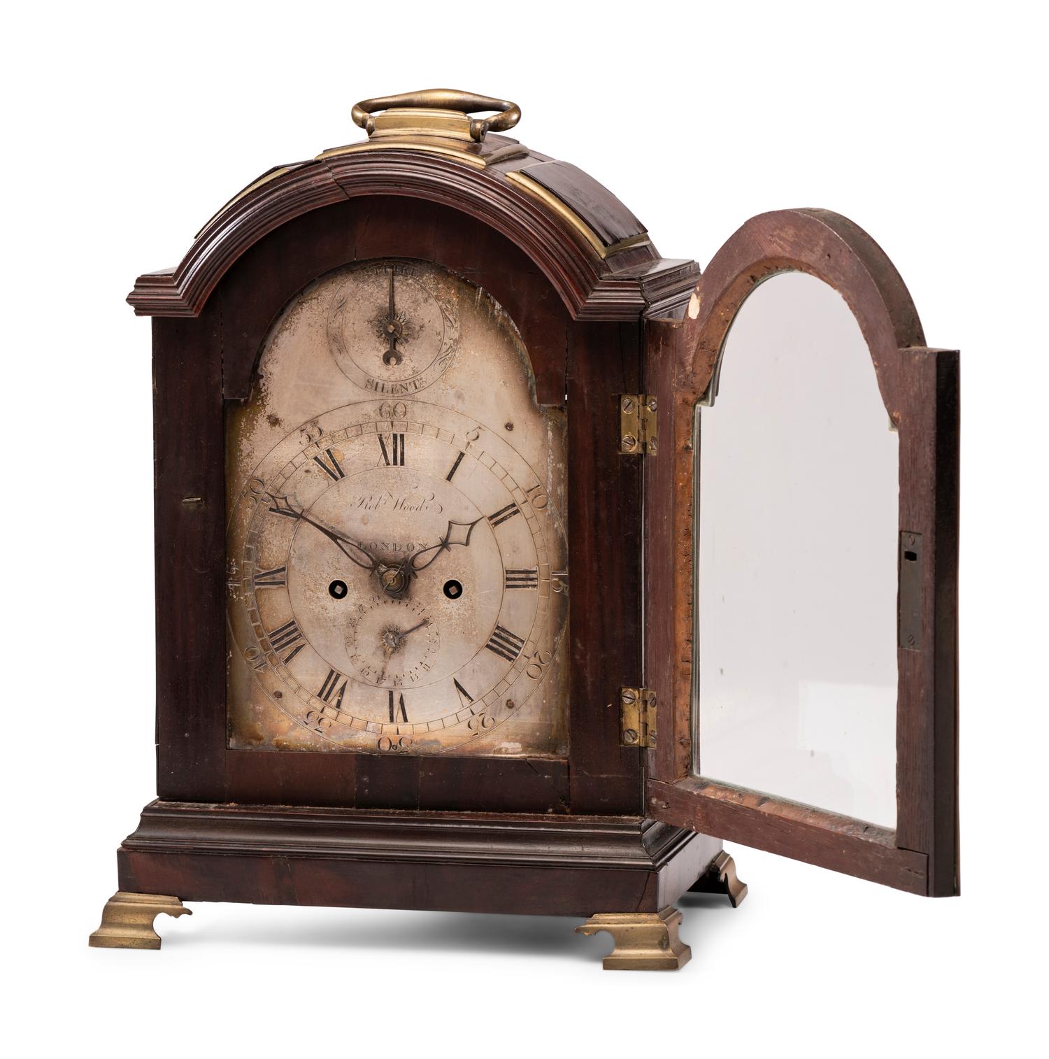 A George III Brass Mounted Mahogany Bracket Clock