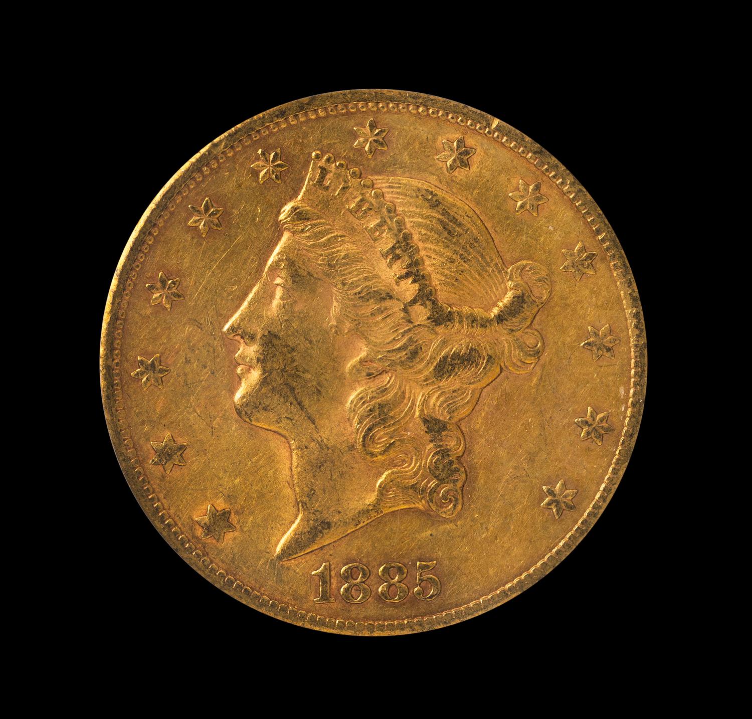 A United States 1885-CC Liberty Head $20 Gold Coin