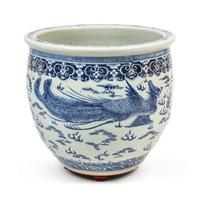 A Chinese Blue and White Porcelain Jardinière