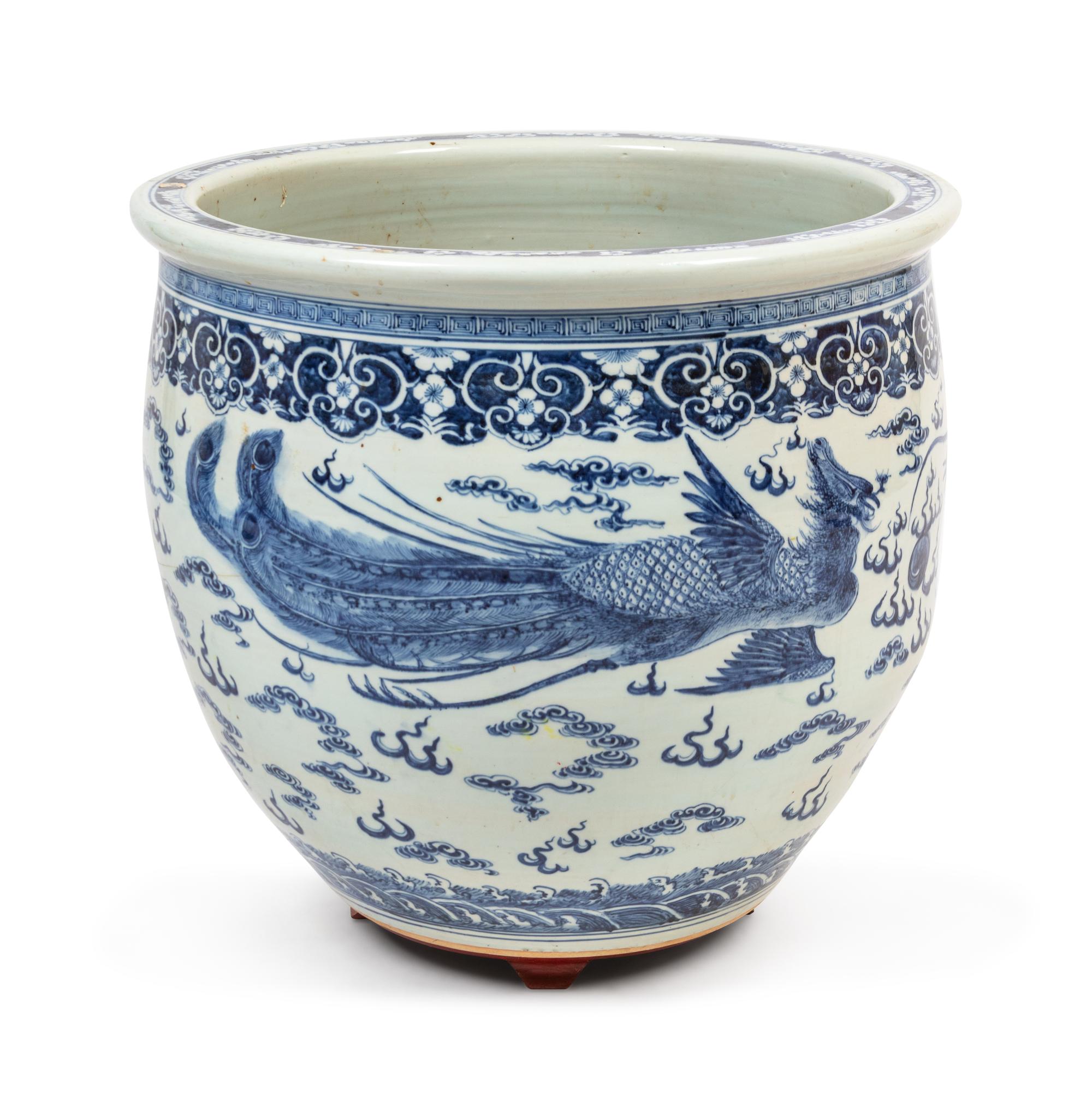 A Chinese Blue and White Porcelain Jardinière