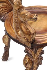 A Pair of Venetian Parcel-Gilt "Grotto" Style Armchairs